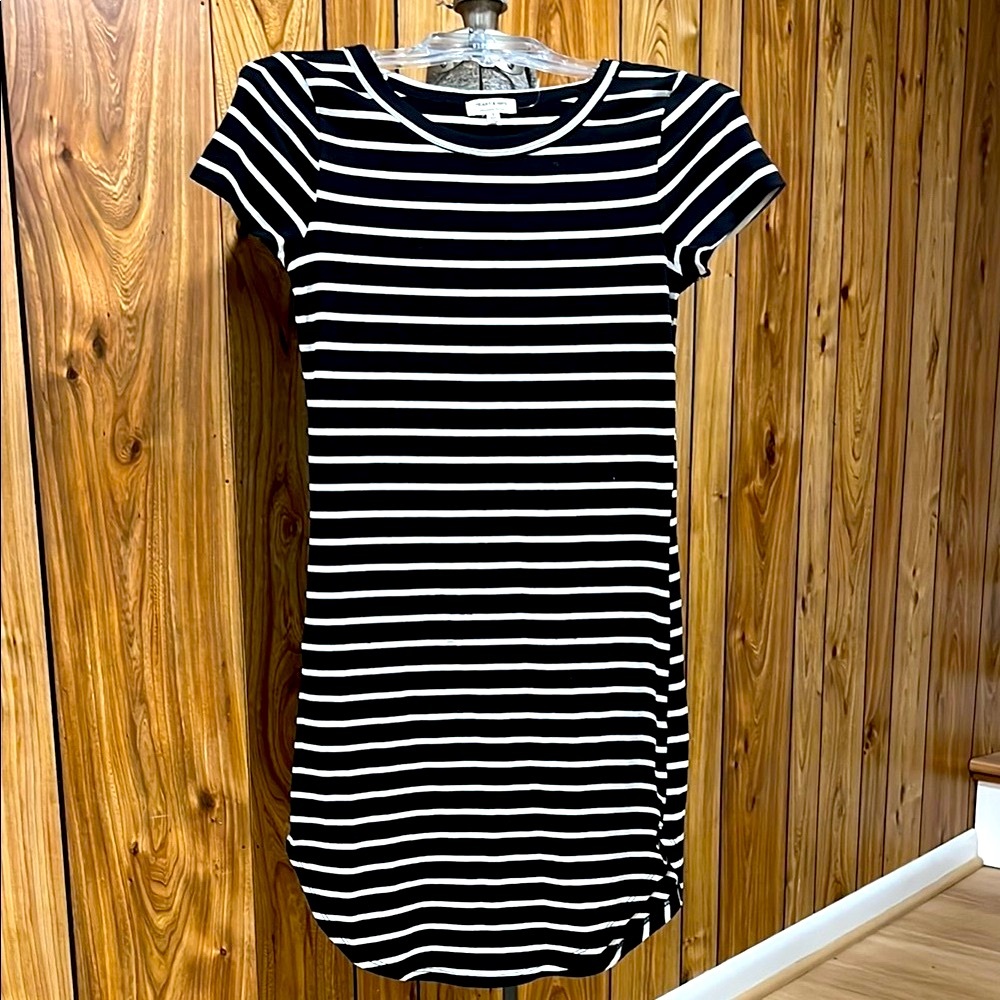 Black and White Striped Dress